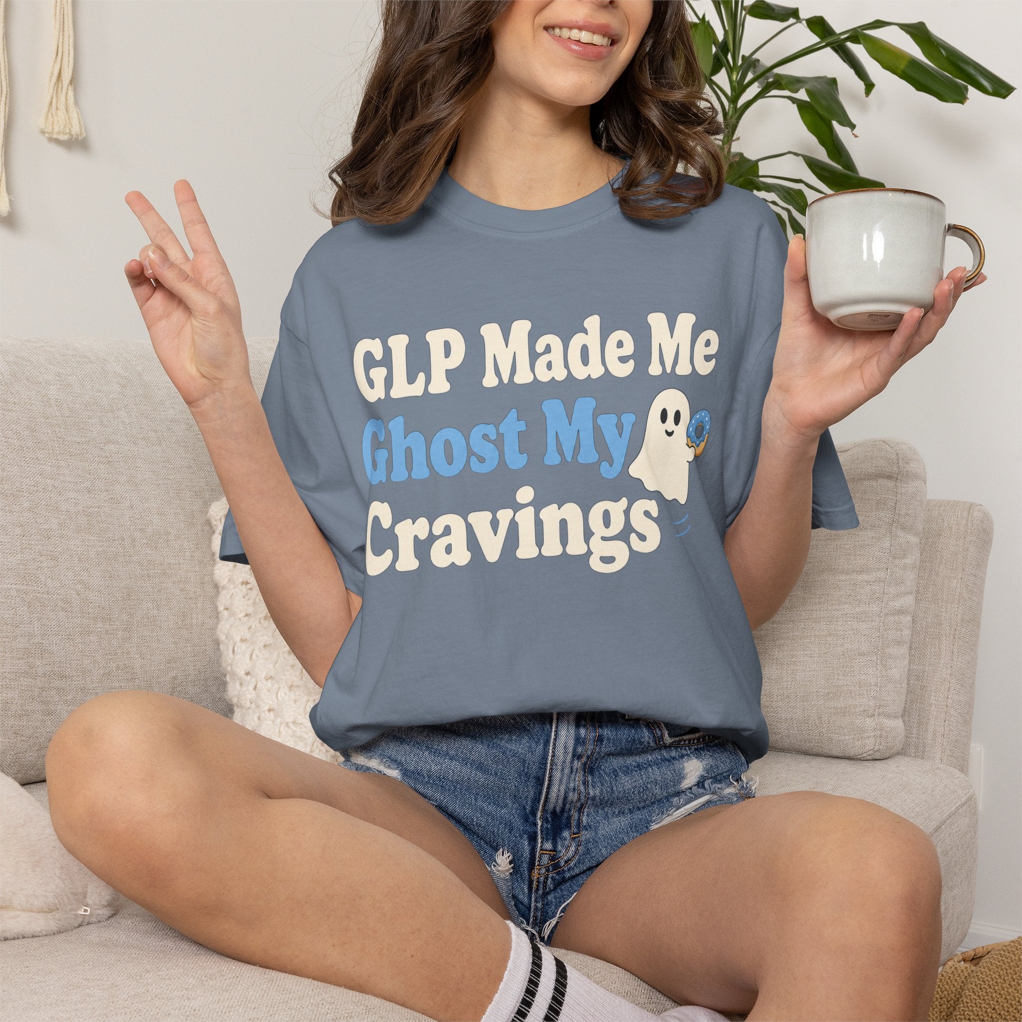 GLP Made Me Ghost My Cravings T-Shirt — Funny GLP & Weight Loss Insider Tee