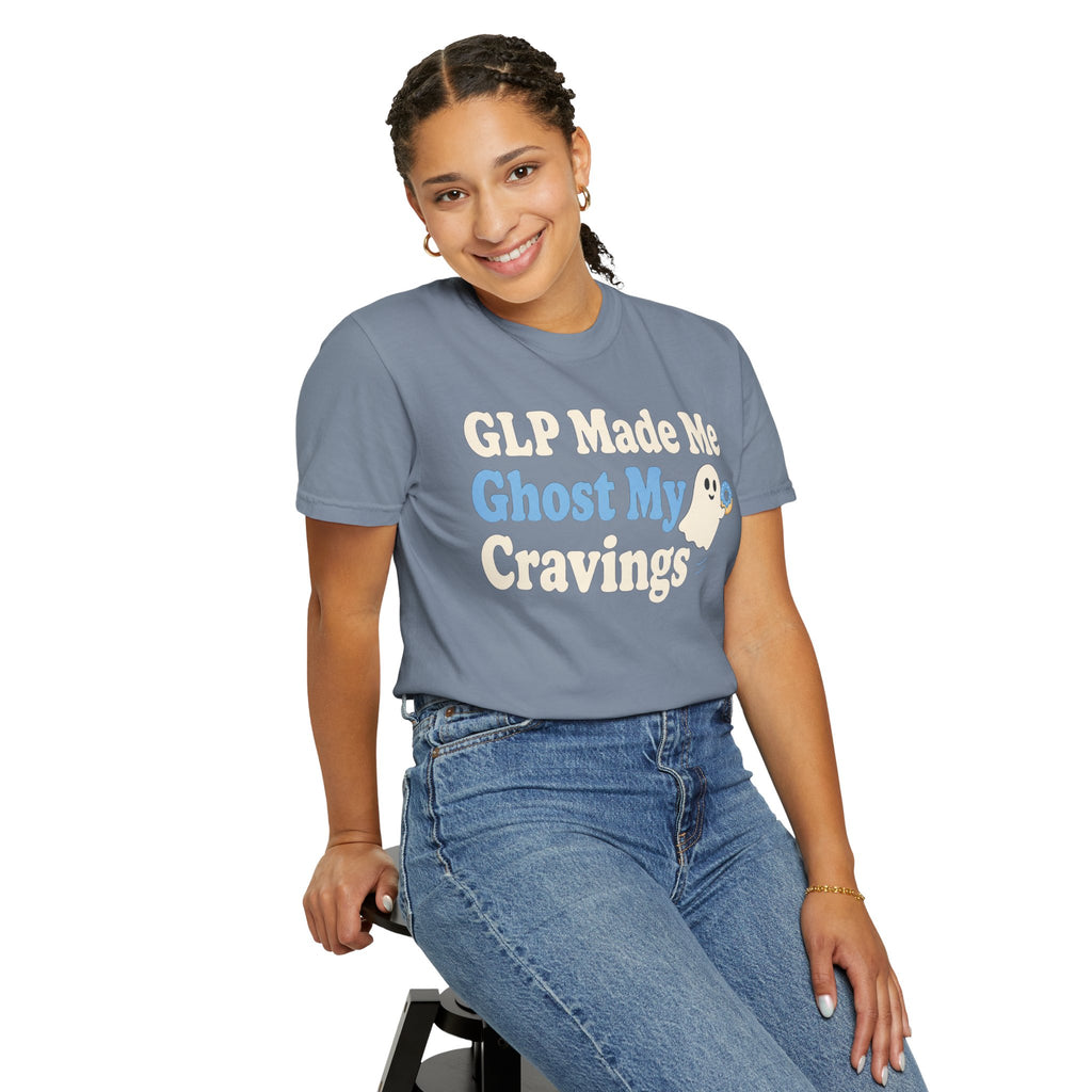 GLP Made Me Ghost My Cravings T-Shirt — Funny GLP & Weight Loss Insider Tee