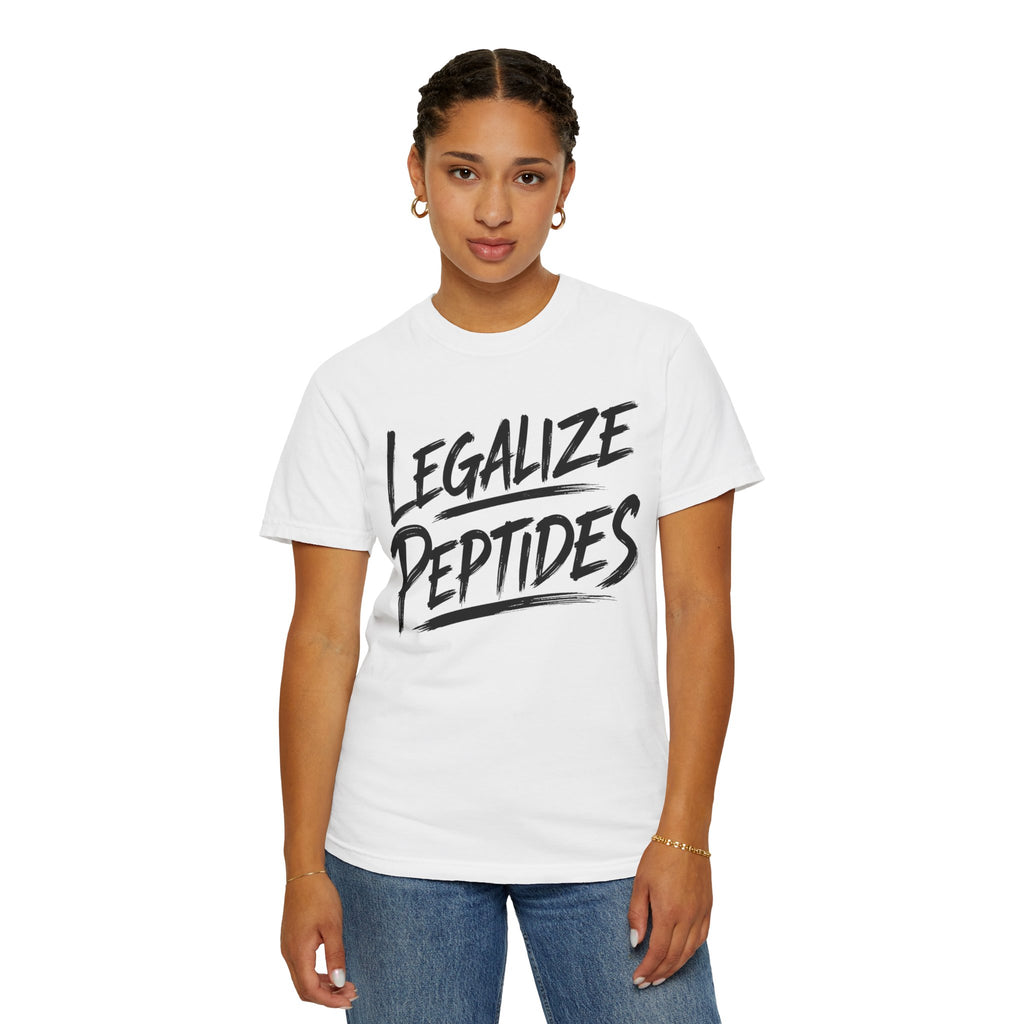 Legalize Peptides T-Shirt — Bold Script Science Advocacy Tee
