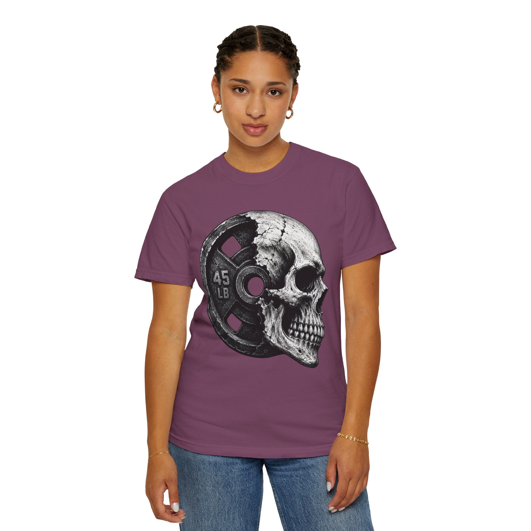 Powerlifting Skull Weight Plate T-shirt