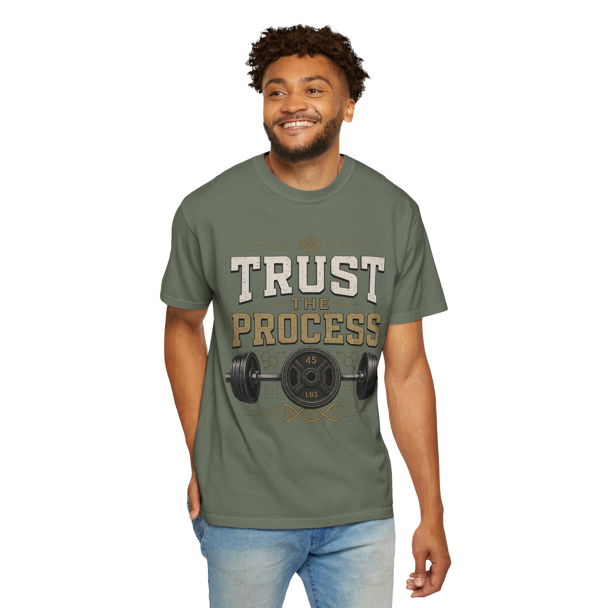 Trust The Process Barbell T-Shirt — Heavy Lifting Gym Tee