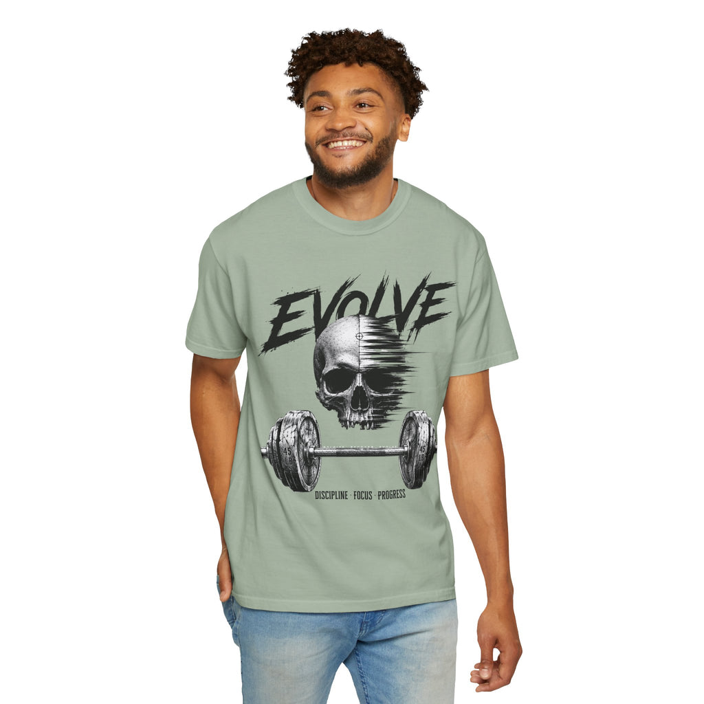 Evolve Skull Barbell T-Shirt — Fitness & Strength Gym Tee