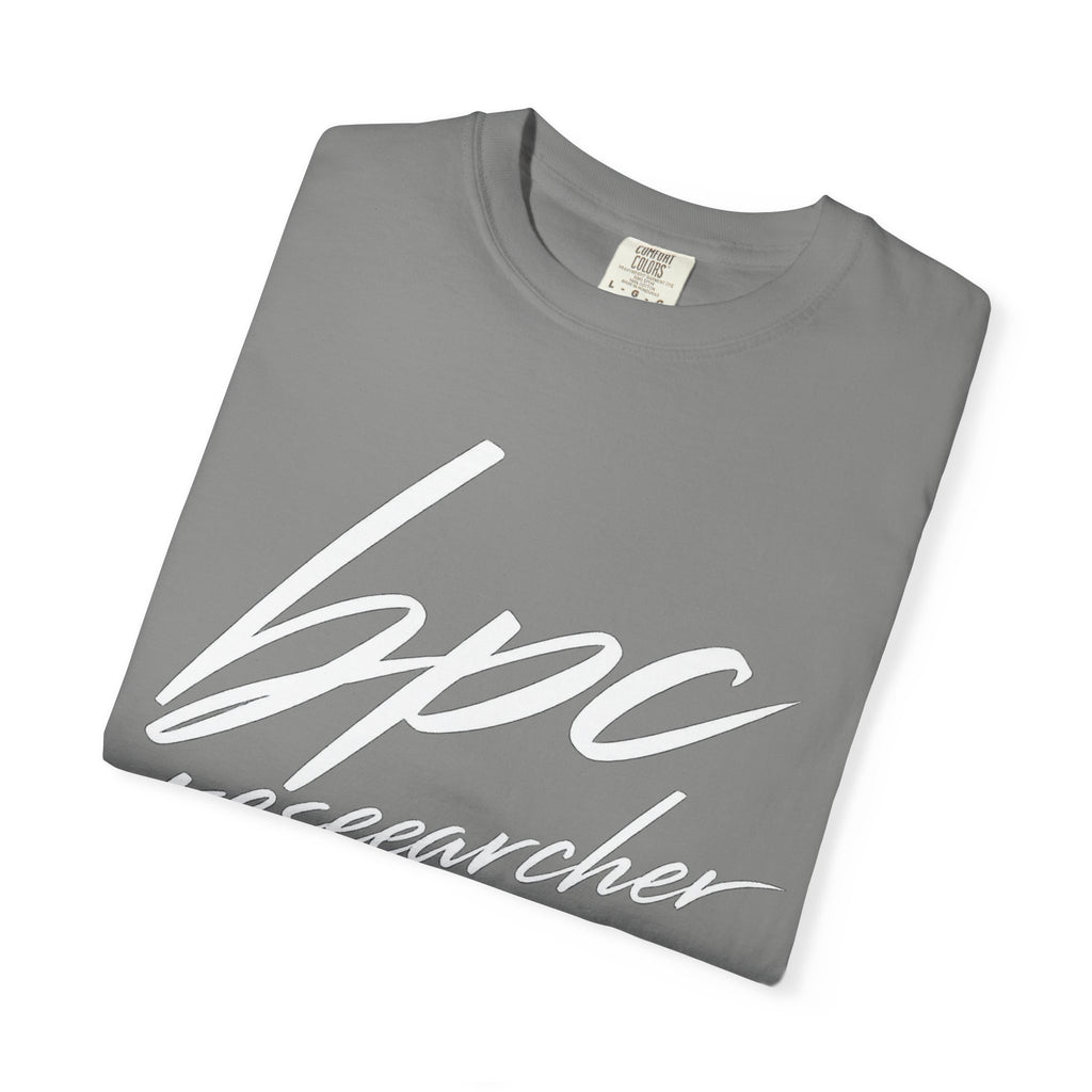 BPC Researcher T-Shirt — Script Logo Tee for Scientists & Lab Professionals