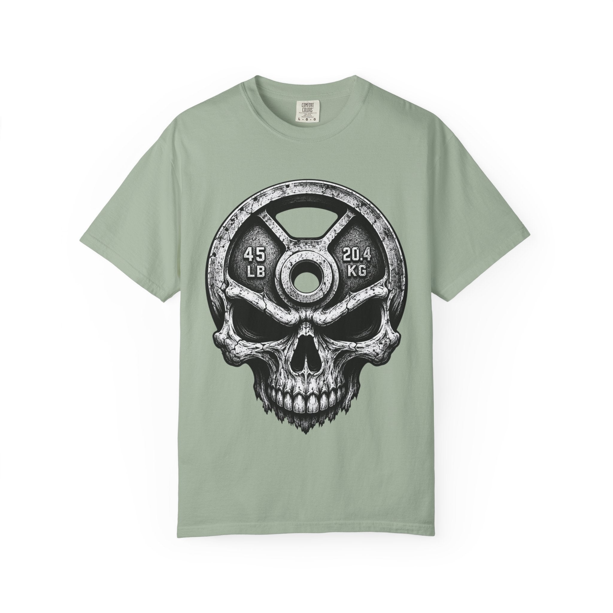 Weight Plate Skull T-Shirt — Gym Skull 45lb Fitness Tee