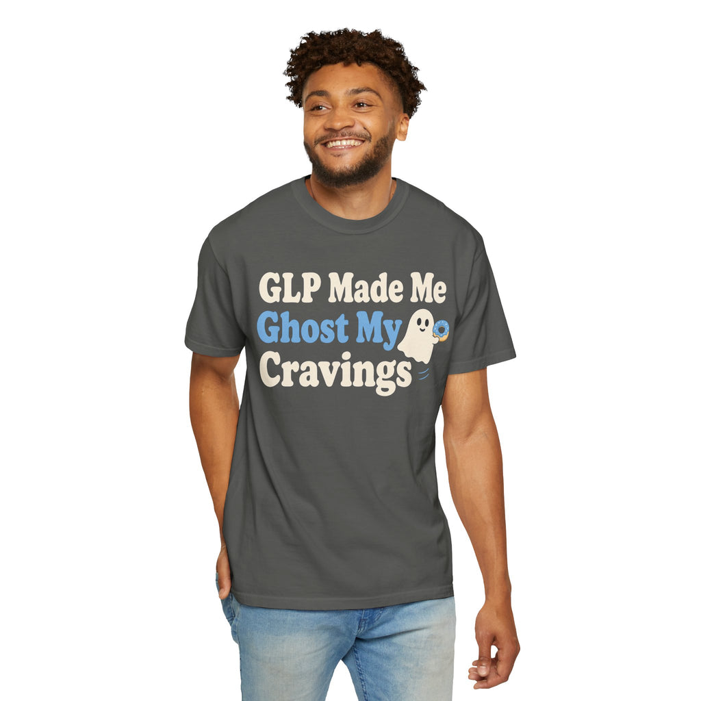 GLP Made Me Ghost My Cravings T-Shirt — Funny GLP & Weight Loss Insider Tee