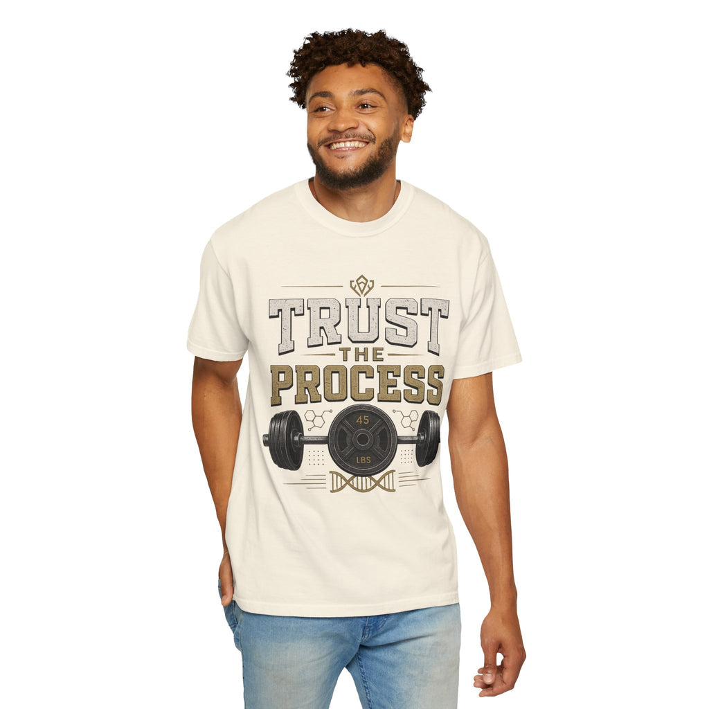 Trust The Process Barbell T-Shirt — Heavy Lifting Gym Tee