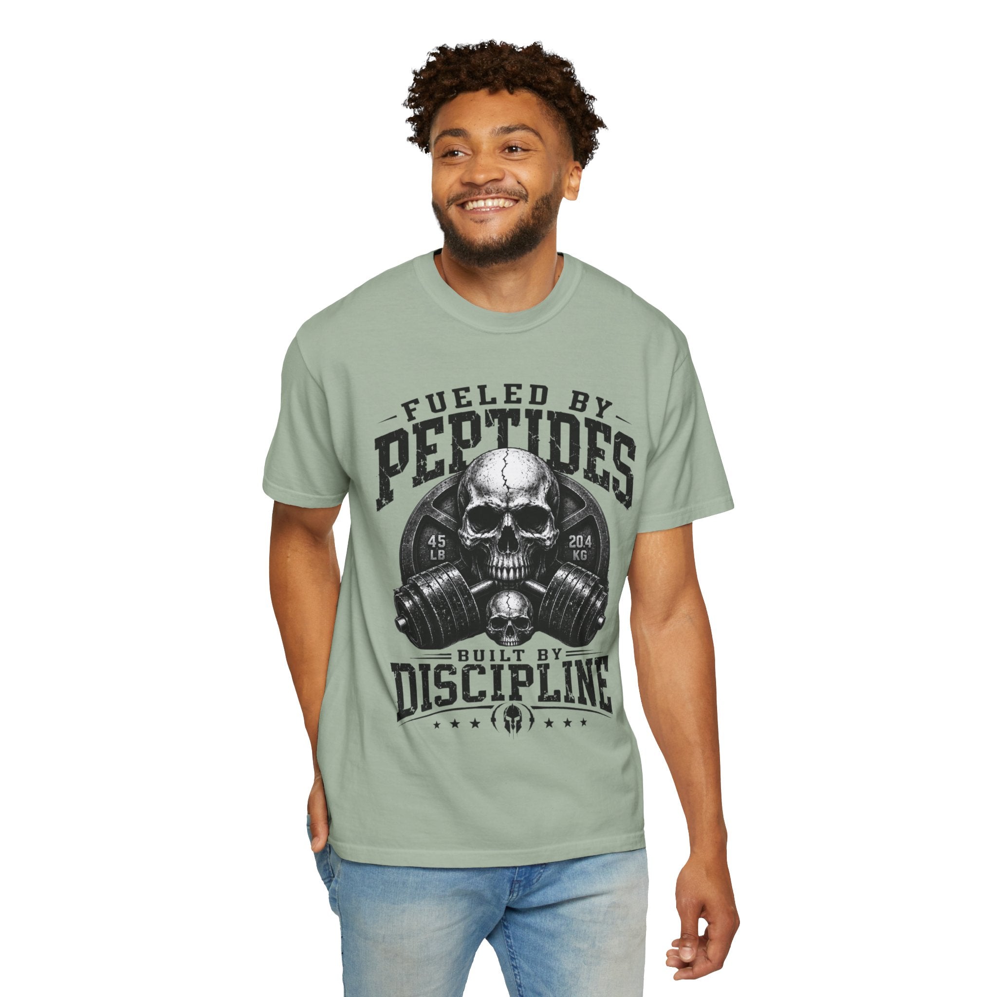 Peptides Skull Gym T-Shirt — "Fueled by Peptides, Built by Discipline" Fitness Tee