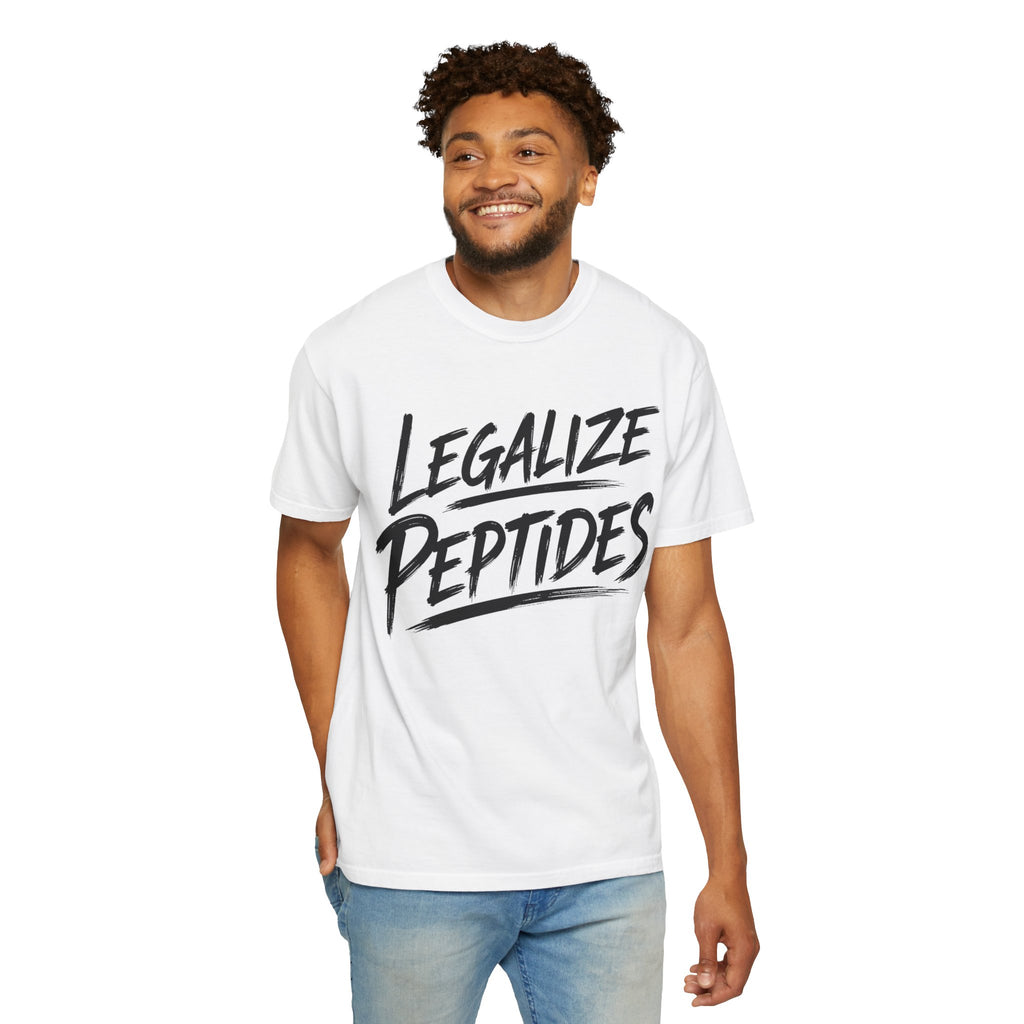 Legalize Peptides T-Shirt — Bold Script Science Advocacy Tee