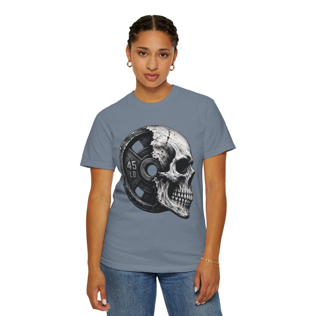Powerlifting Skull Weight Plate T-shirt