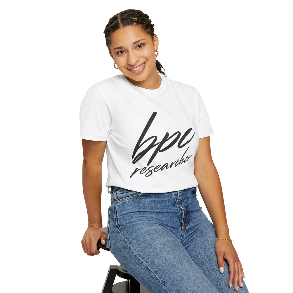 BPC Researcher T-Shirt — Script Logo Tee for Scientists & Data Professionals