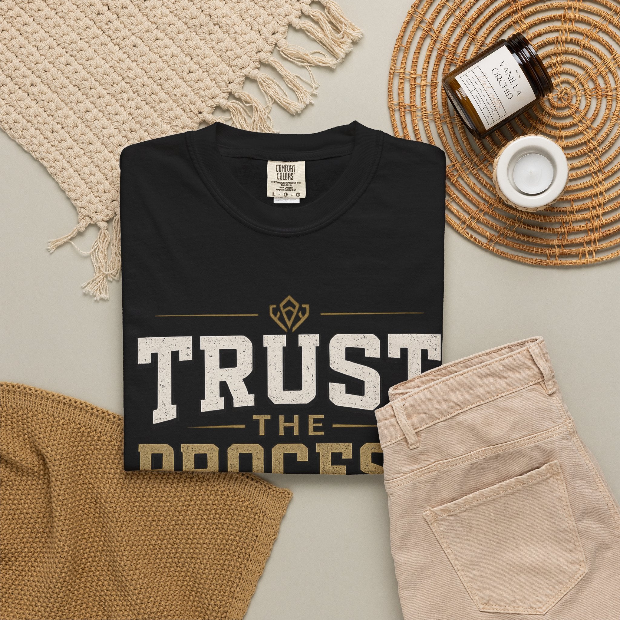 Trust The Process Barbell T-Shirt — Heavy Lifting Gym Tee