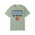 Professionally Unbothered By Snacks T-Shirt — Funny GLP/Weightloss Research Tee