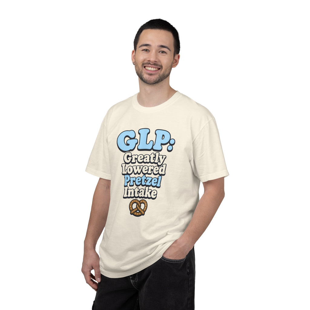 Funny GLP Shirt — "Greatly Lowered Pretzel Intake" Weight Loss Humor Tee