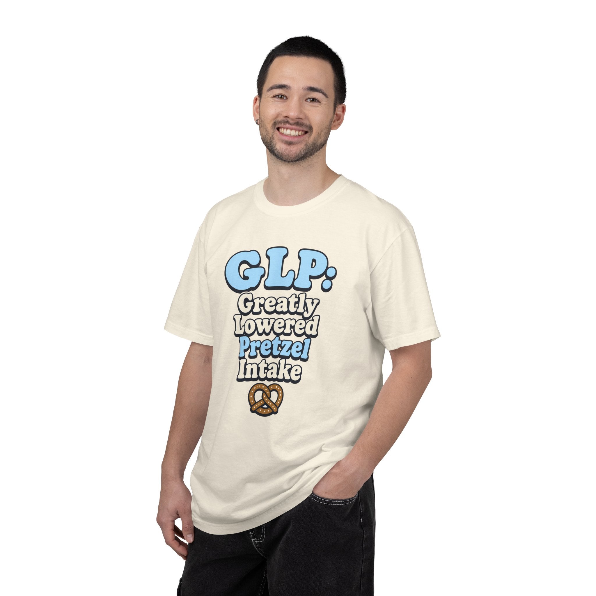 Funny GLP Shirt — "Greatly Lowered Pretzel Intake" Weight Loss Humor Tee