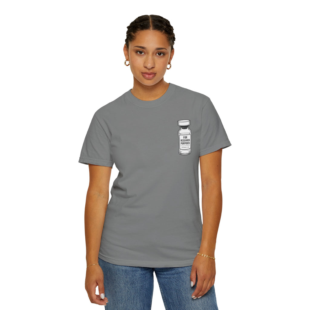 Peptides Vial Chest Pocket T-Shirt — Minimal Illustration Tee