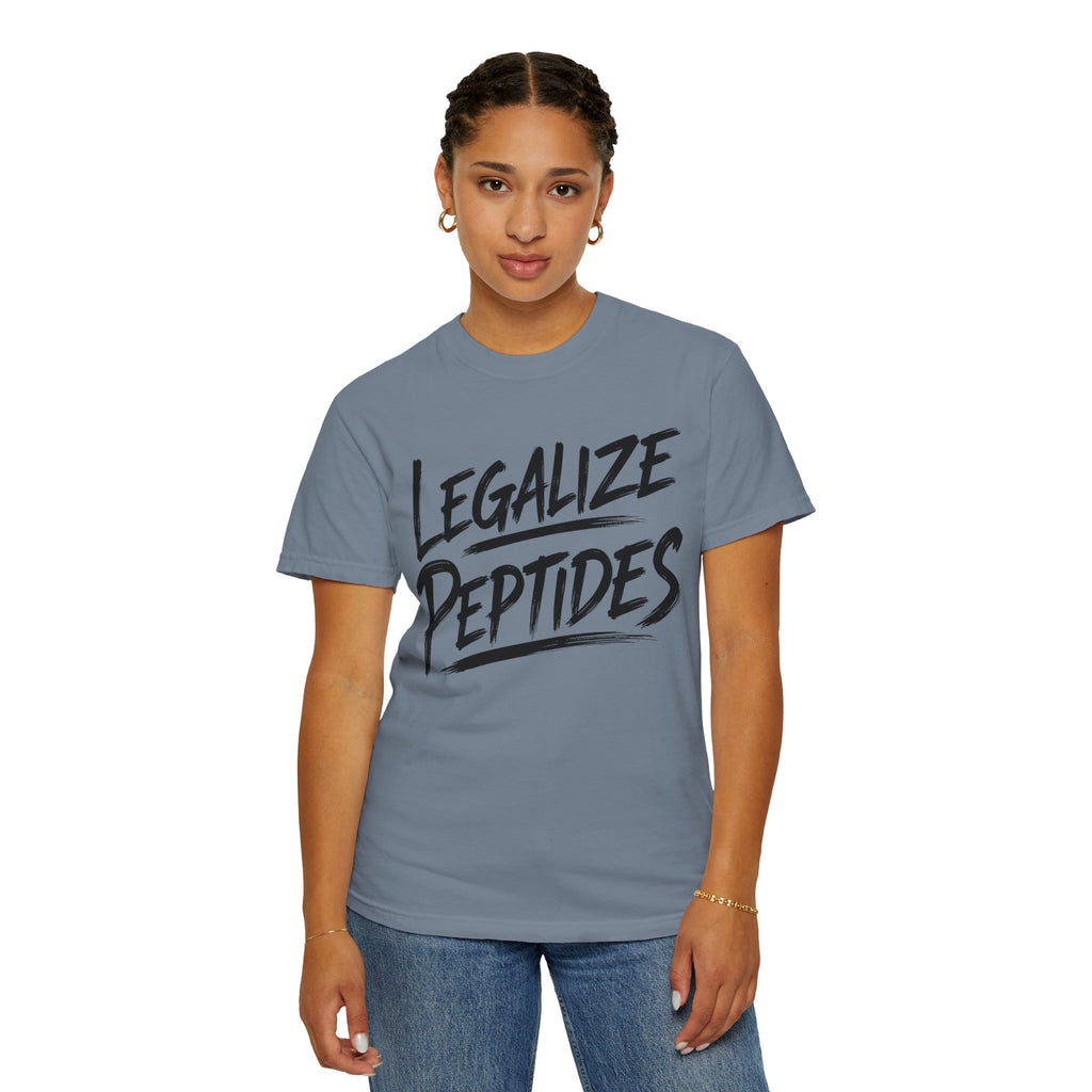 Legalize Peptides T-Shirt — Bold Script Science Advocacy Tee