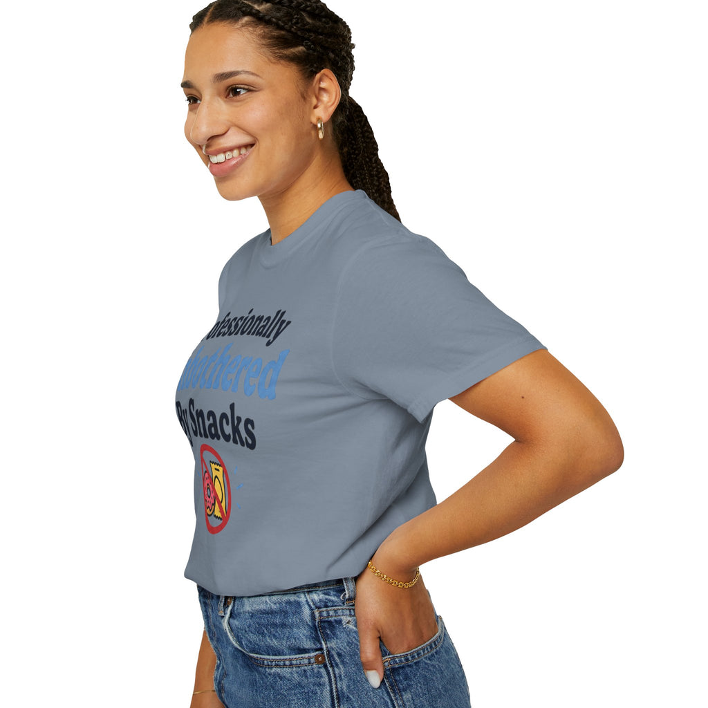 Professionally Unbothered By Snacks T-Shirt — Funny GLP/Weightloss Research Tee