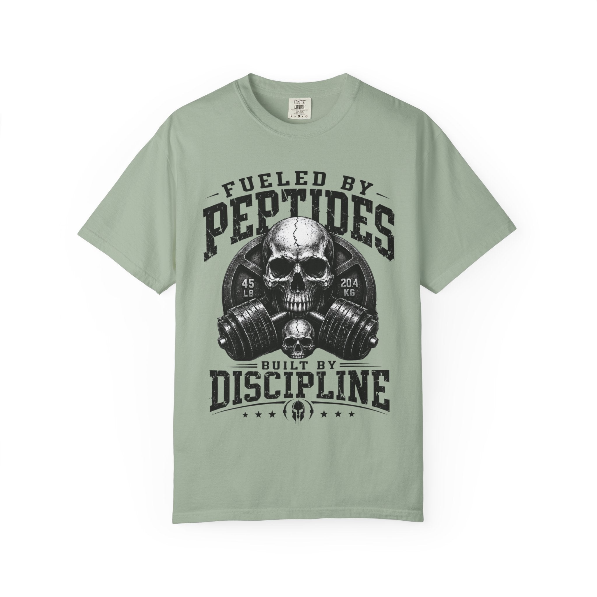 Peptides Skull Gym T-Shirt — "Fueled by Peptides, Built by Discipline" Fitness Tee