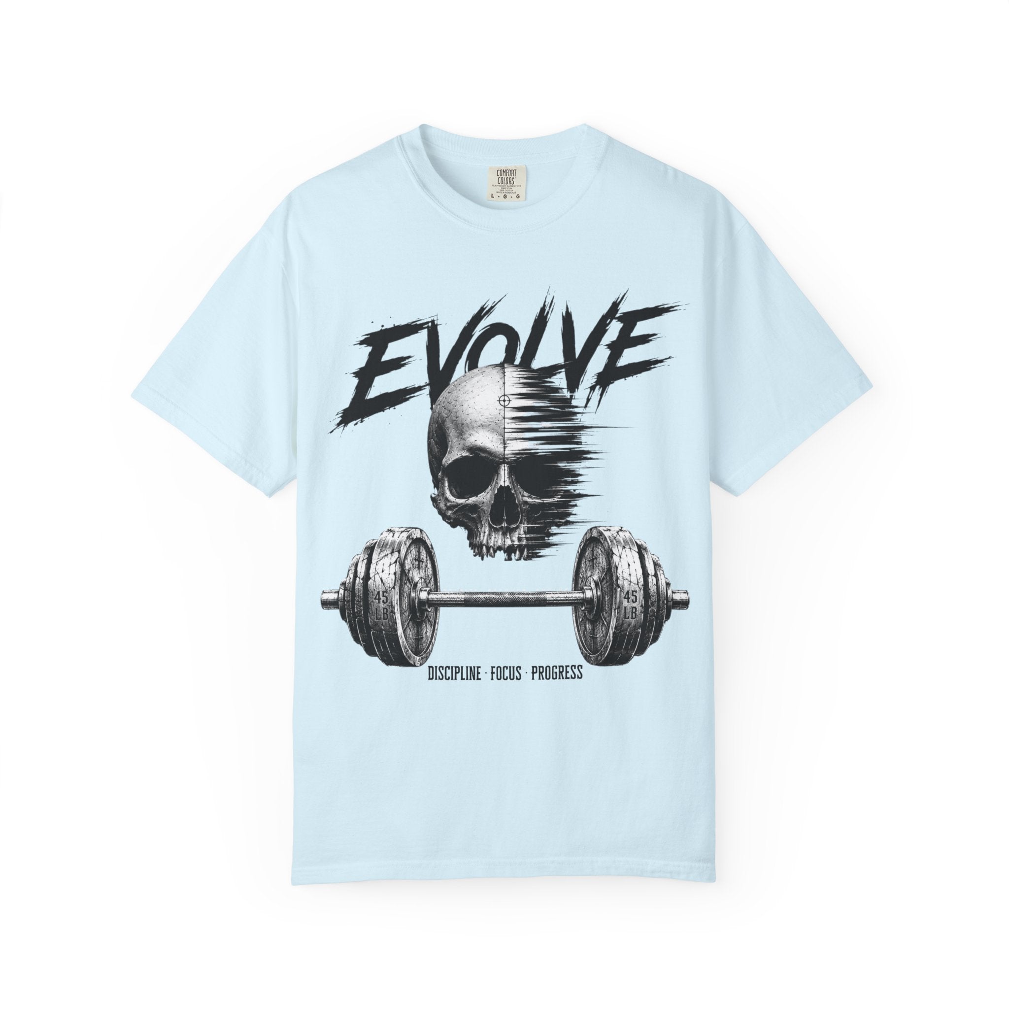 Evolve Skull Barbell T-Shirt — Fitness & Strength Gym Tee