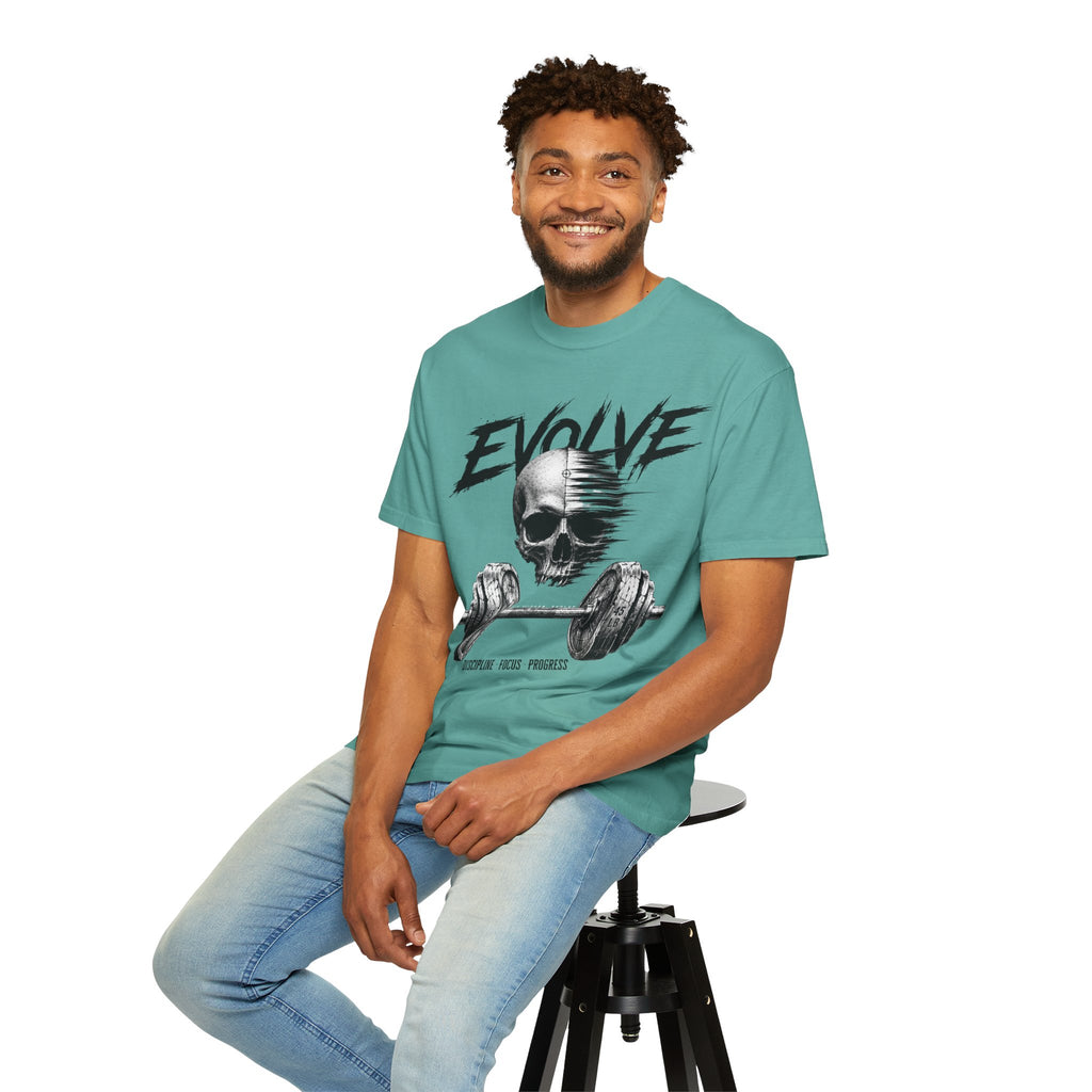 Evolve Skull Barbell T-Shirt — Fitness & Strength Gym Tee