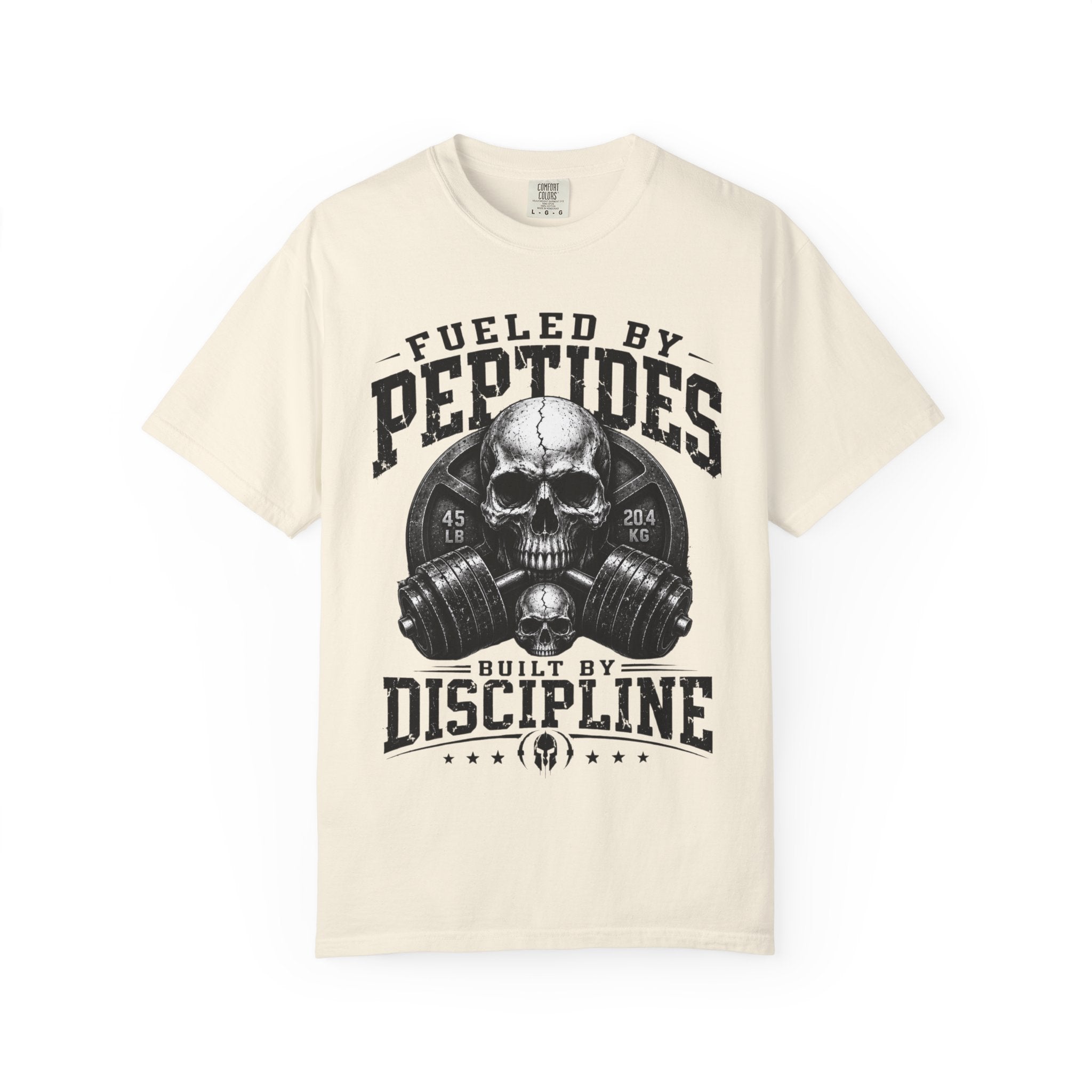 Peptides Skull Gym T-Shirt — "Fueled by Peptides, Built by Discipline" Fitness Tee