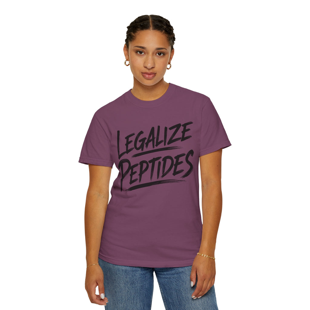 Legalize Peptides T-Shirt — Bold Script Science Advocacy Tee