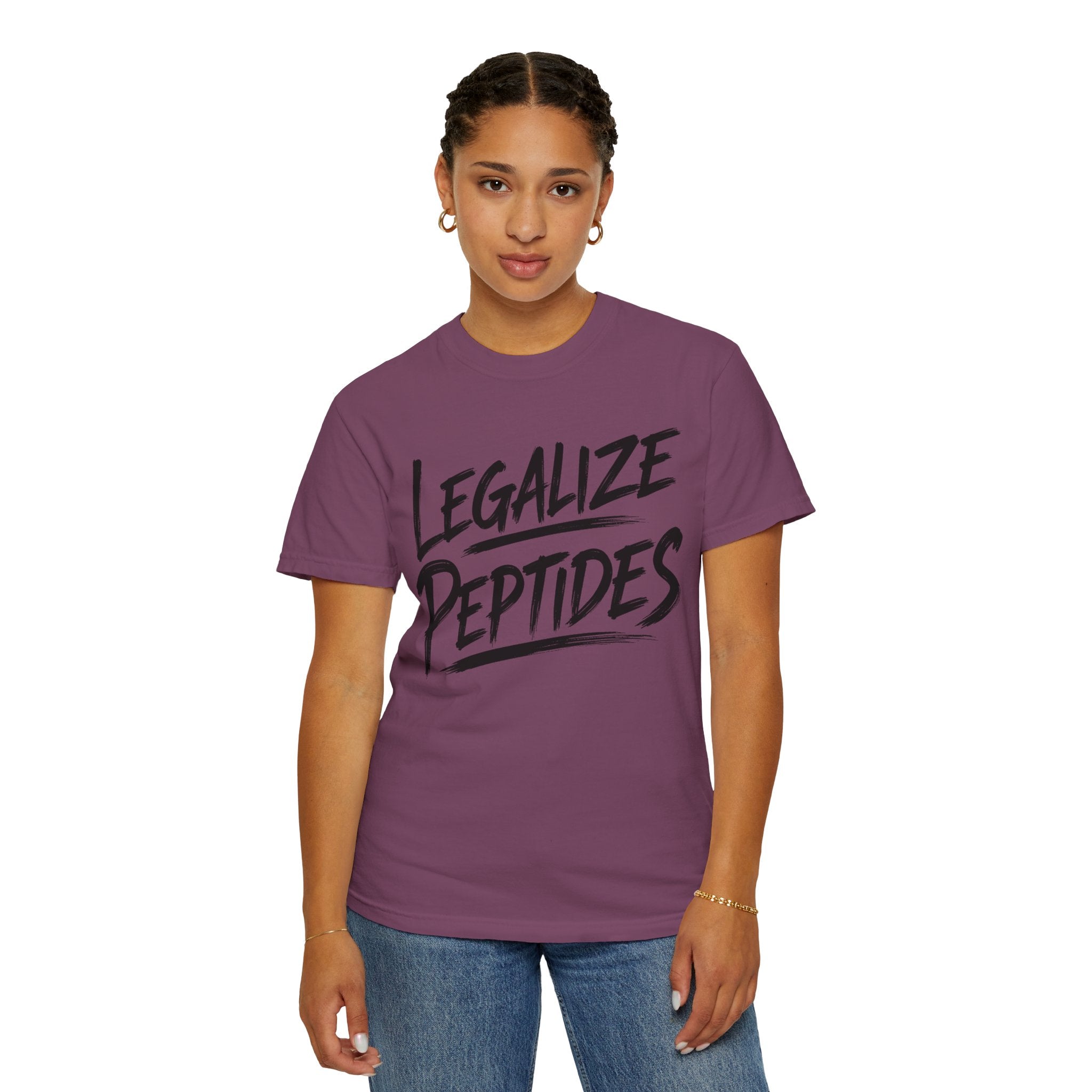 Legalize Peptides T-Shirt — Bold Script Science Advocacy Tee