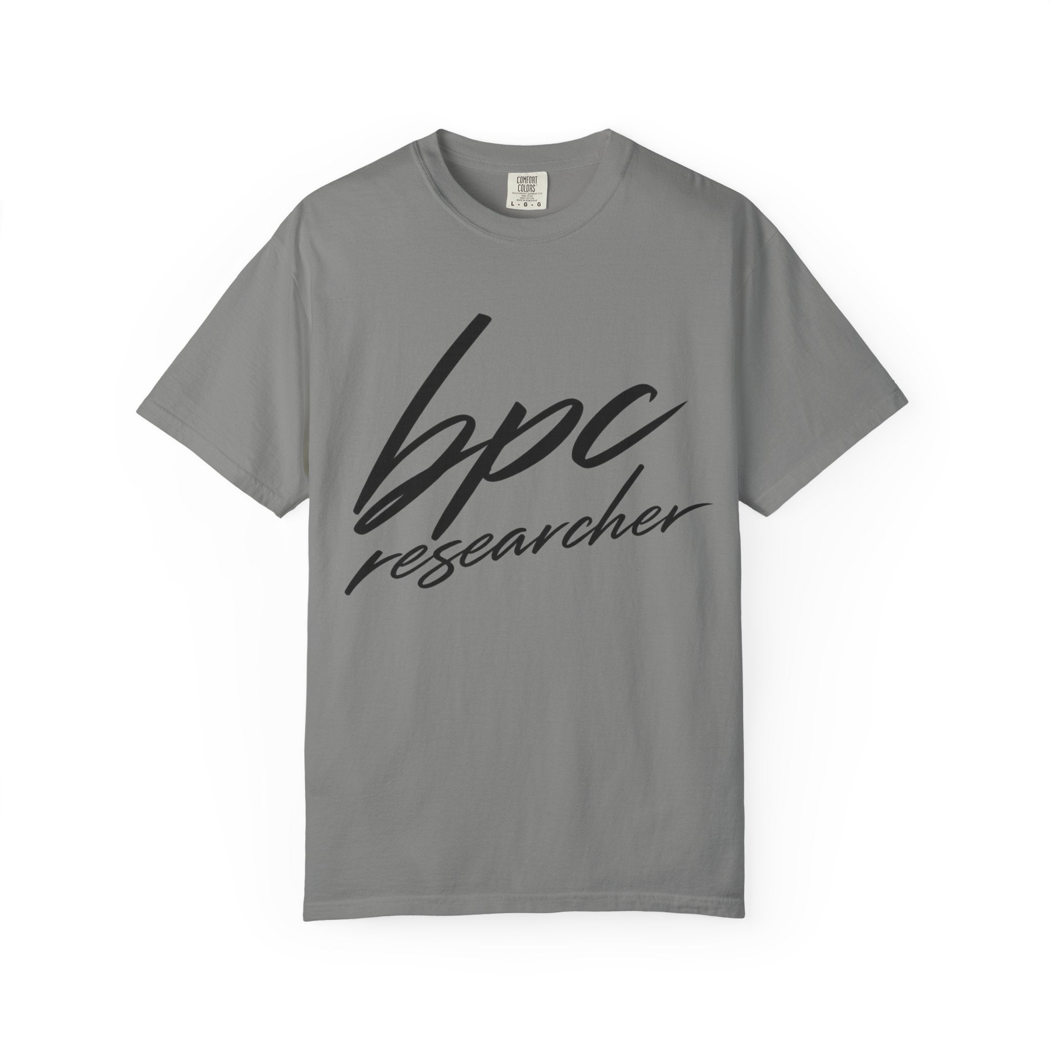 BPC Researcher T-Shirt — Script Logo Tee for Scientists & Data Professionals