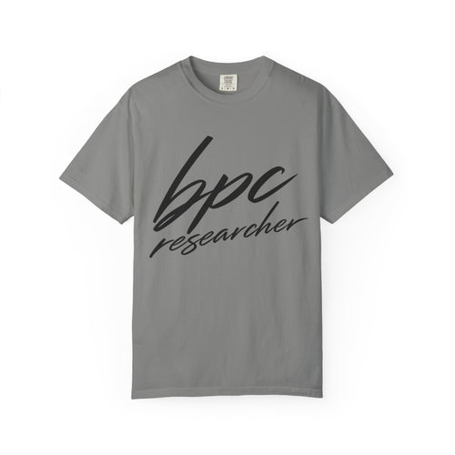 BPC Researcher T-Shirt — Script Logo Tee for Scientists & Data Professionals