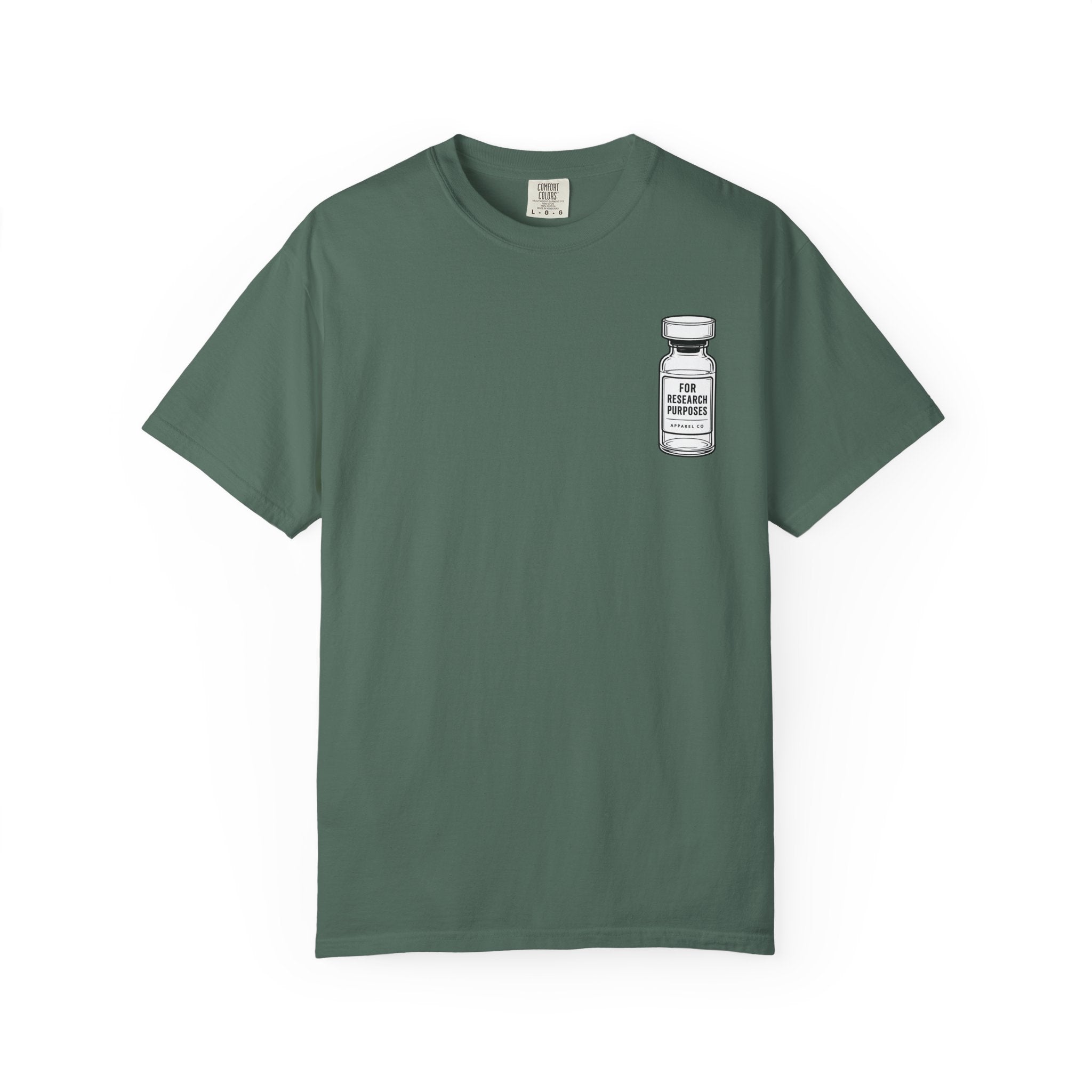 Peptides Vial Chest Pocket T-Shirt — Minimal Illustration Tee