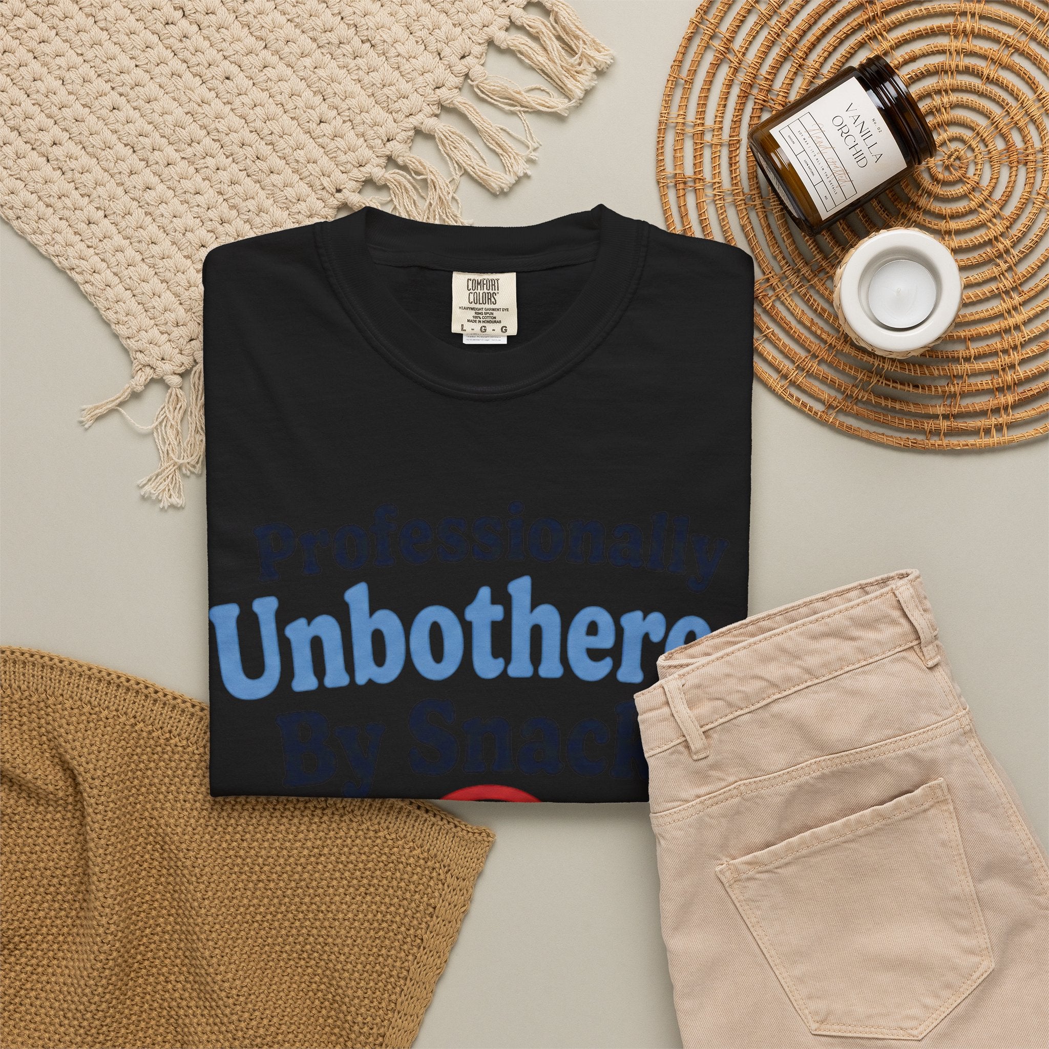 Professionally Unbothered By Snacks Funny T‑Shirt