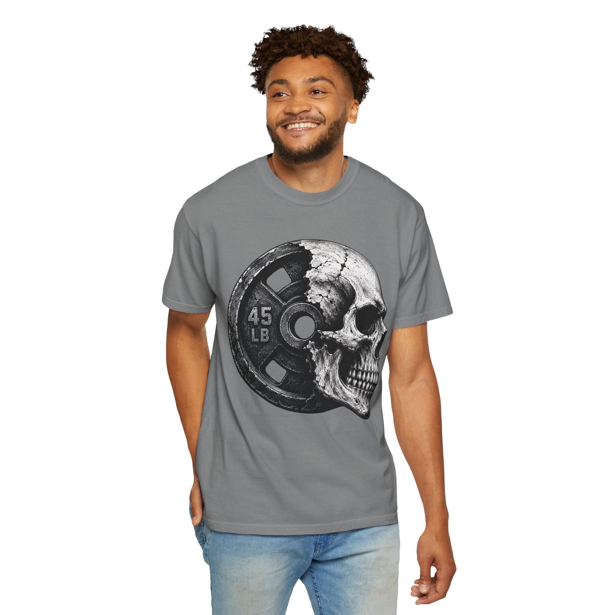 Powerlifting Skull Weight Plate T-shirt