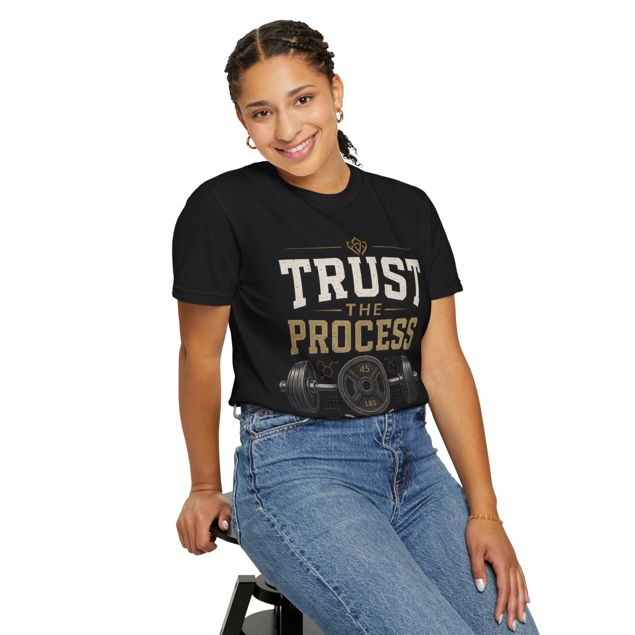 Trust The Process Barbell T-Shirt — Heavy Lifting Gym Tee