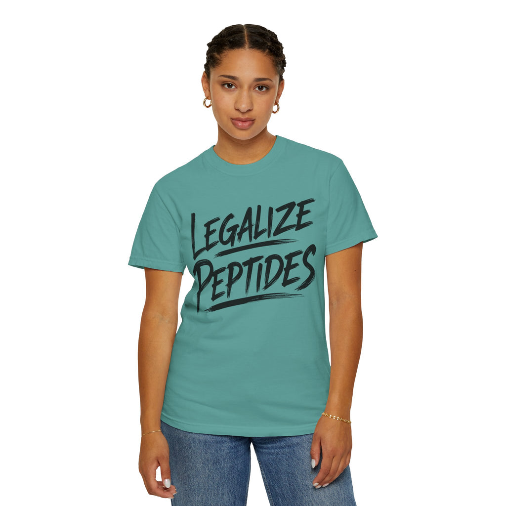 Legalize Peptides T-Shirt — Bold Script Science Advocacy Tee