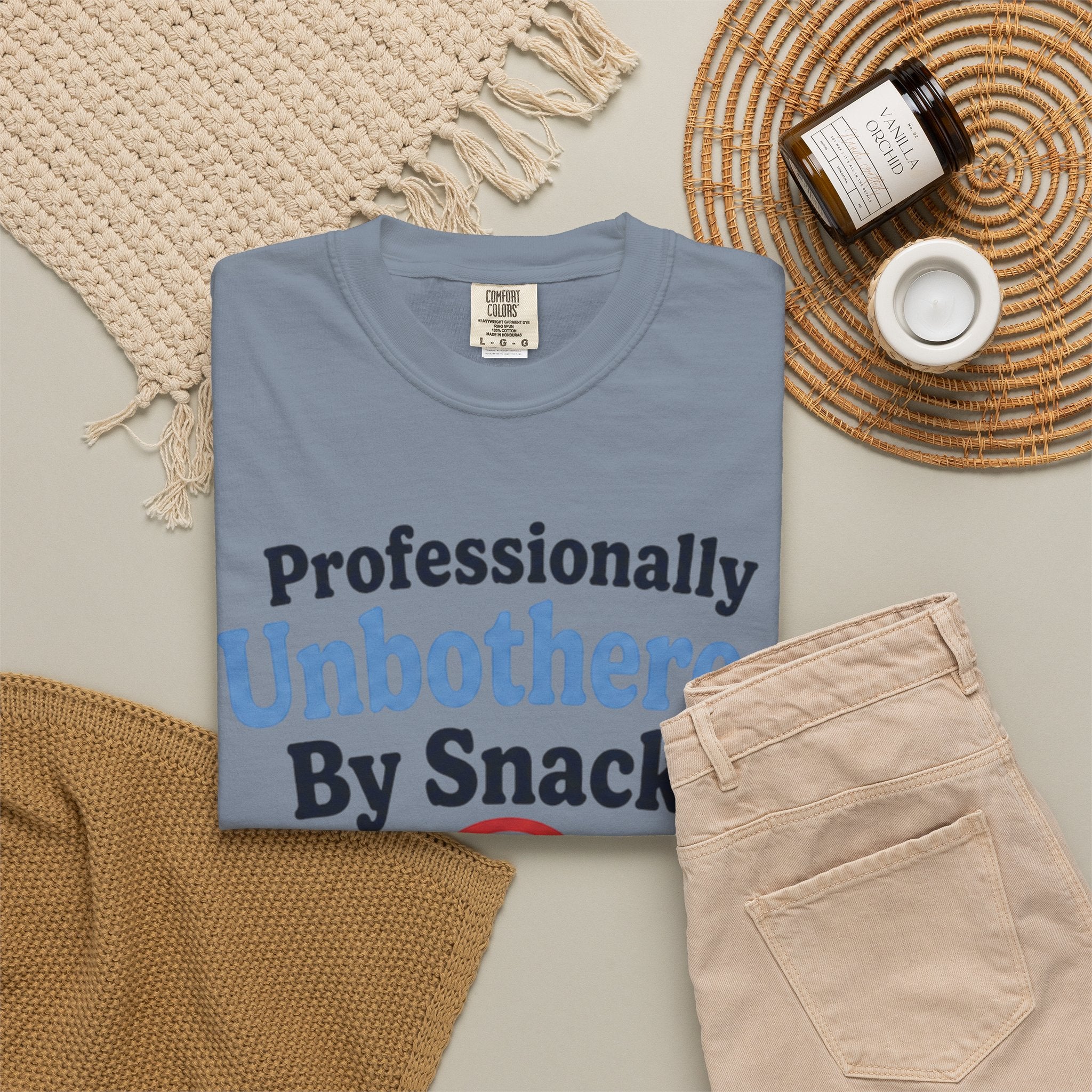 Professionally Unbothered By Snacks Funny T‑Shirt