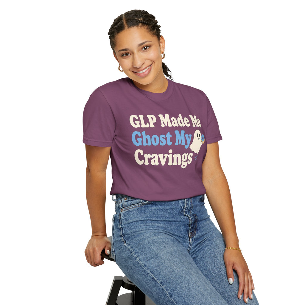 GLP Made Me Ghost My Cravings T-Shirt — Funny GLP & Weight Loss Insider Tee