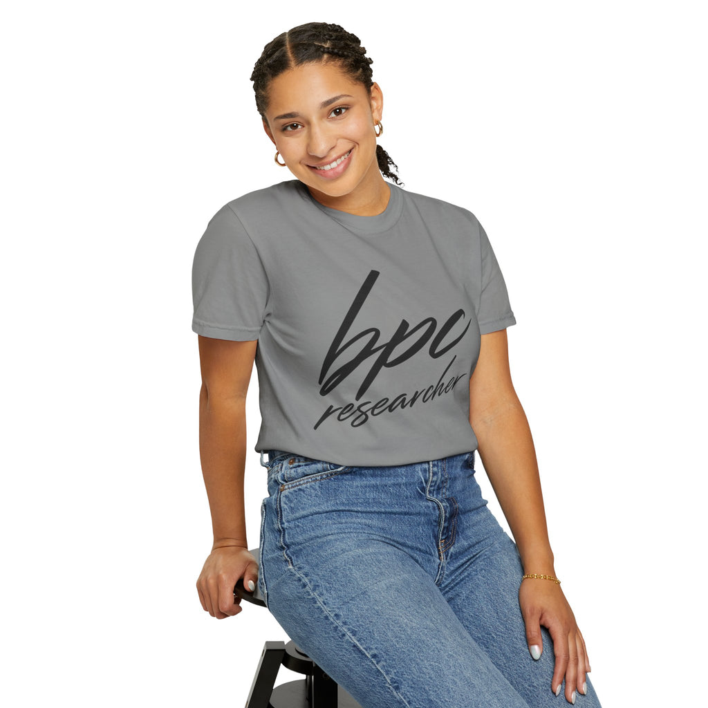 BPC Researcher T-Shirt — Script Logo Tee for Scientists & Data Professionals
