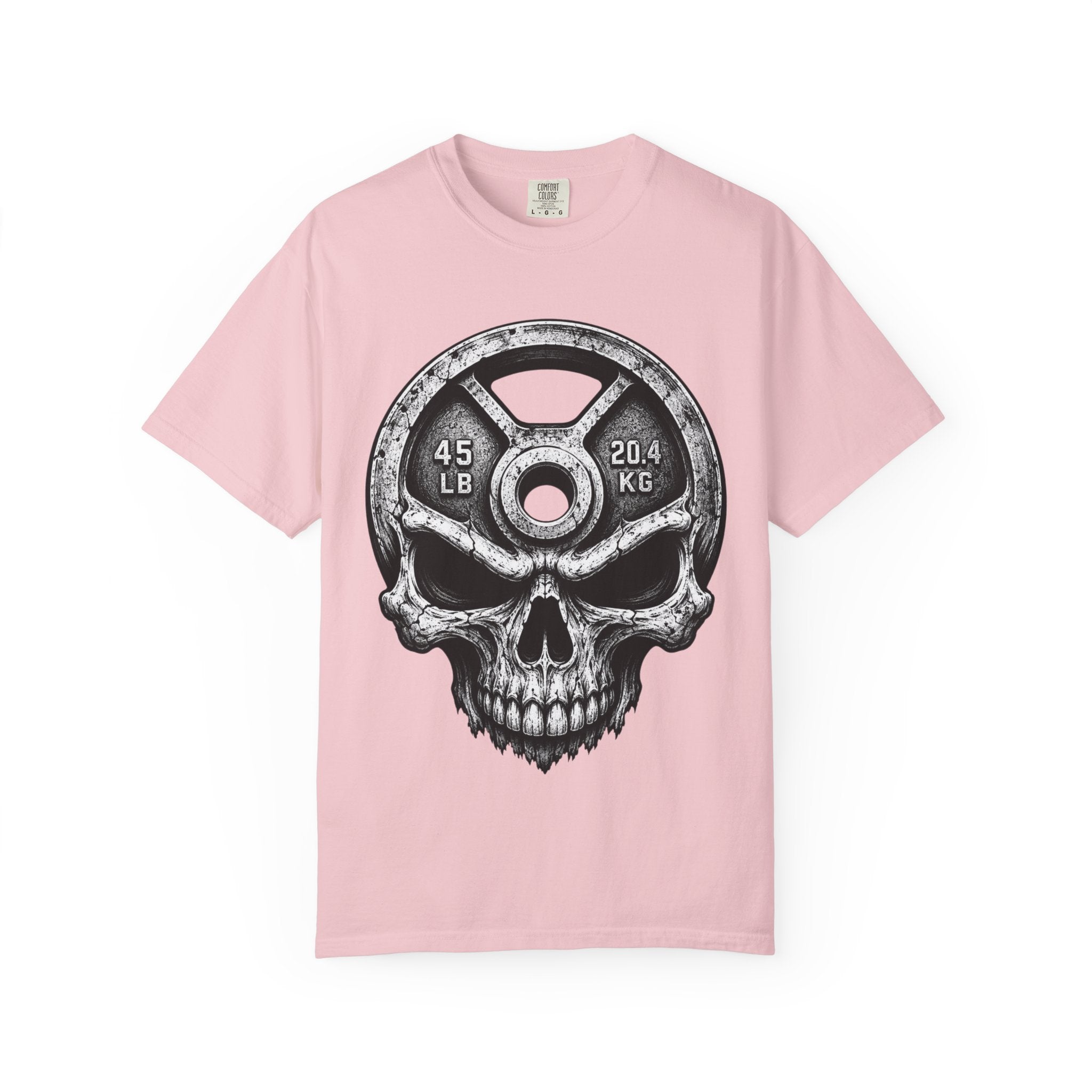 Weight Plate Skull T-Shirt — Gym Skull 45lb Fitness Tee