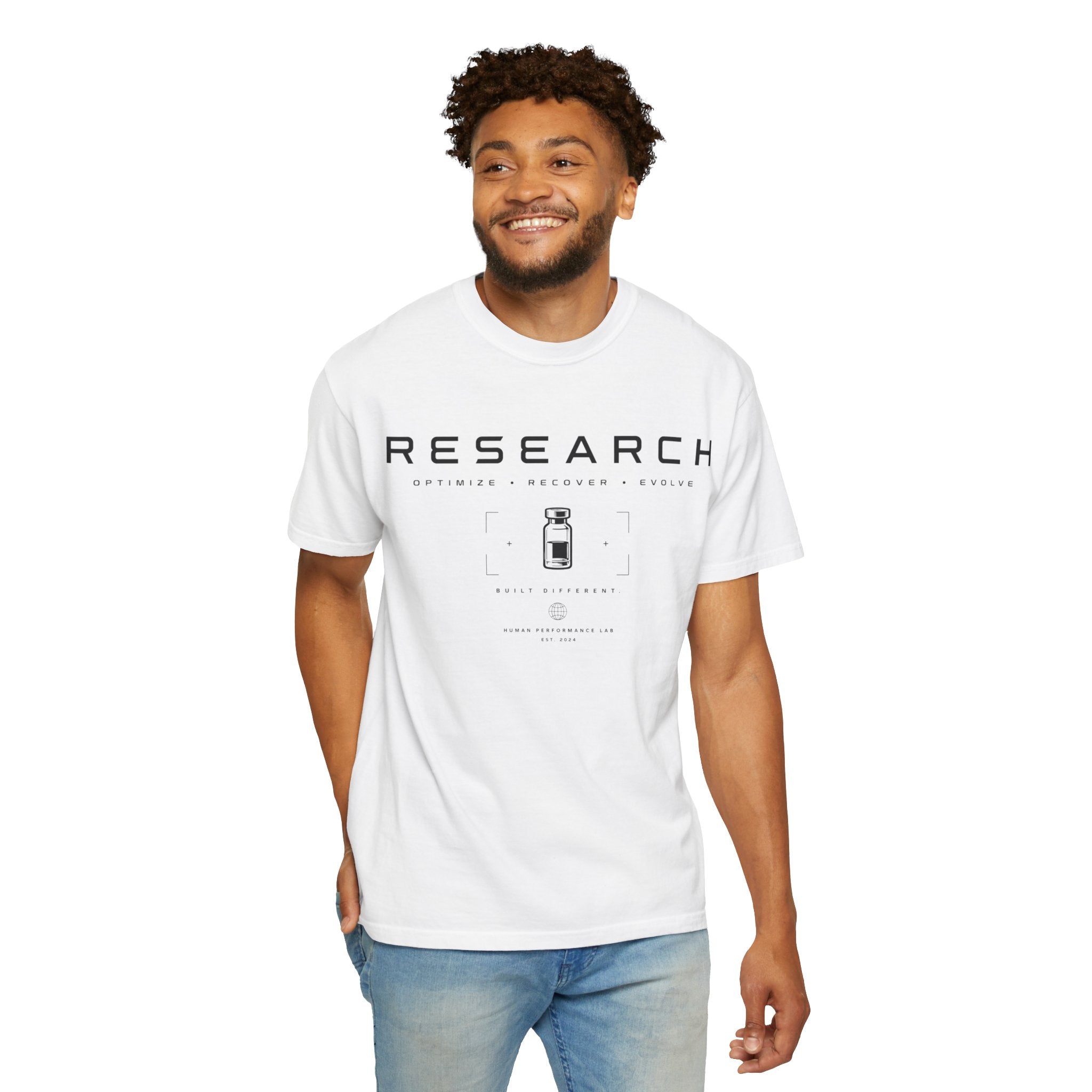 Research — Human Performance Lab T‑Shirt: "Optimize Recover Evolve"