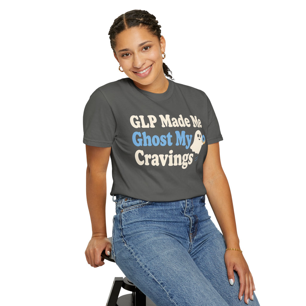 GLP Made Me Ghost My Cravings T-Shirt — Funny GLP & Weight Loss Insider Tee