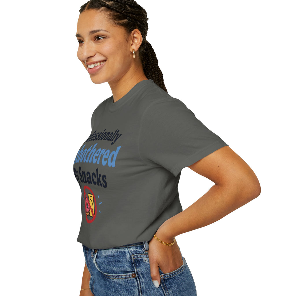 Professionally Unbothered By Snacks T-Shirt — Funny GLP/Weightloss Research Tee