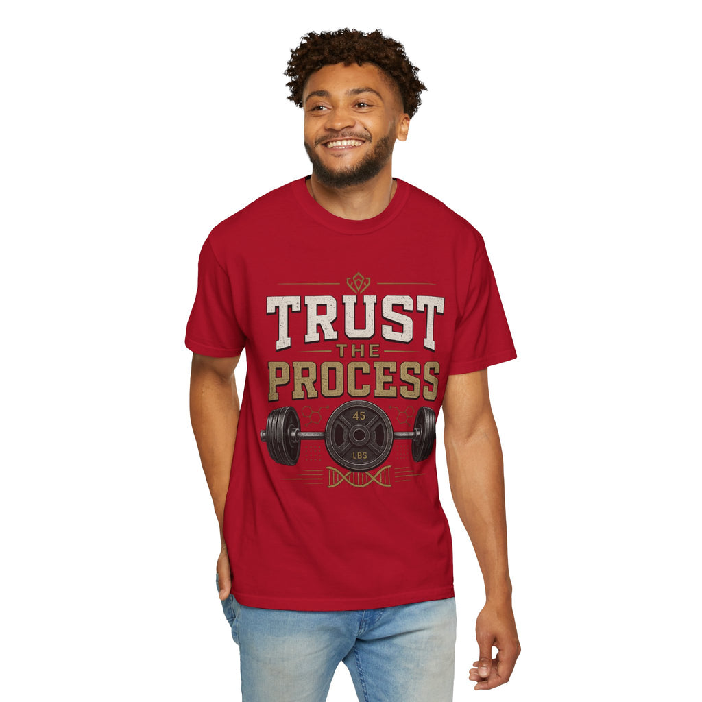 Trust The Process Barbell T-Shirt — Heavy Lifting Gym Tee