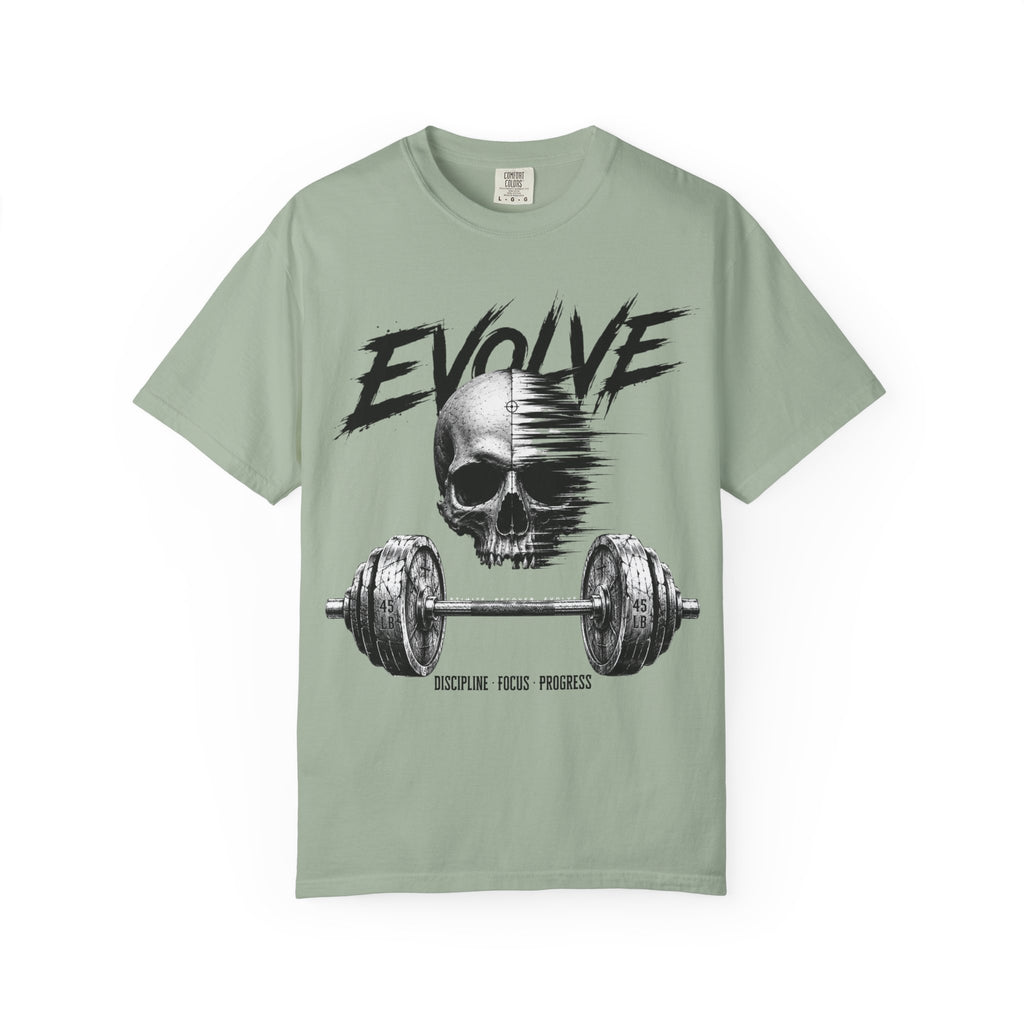 Evolve Skull Barbell T-Shirt — Fitness & Strength Gym Tee