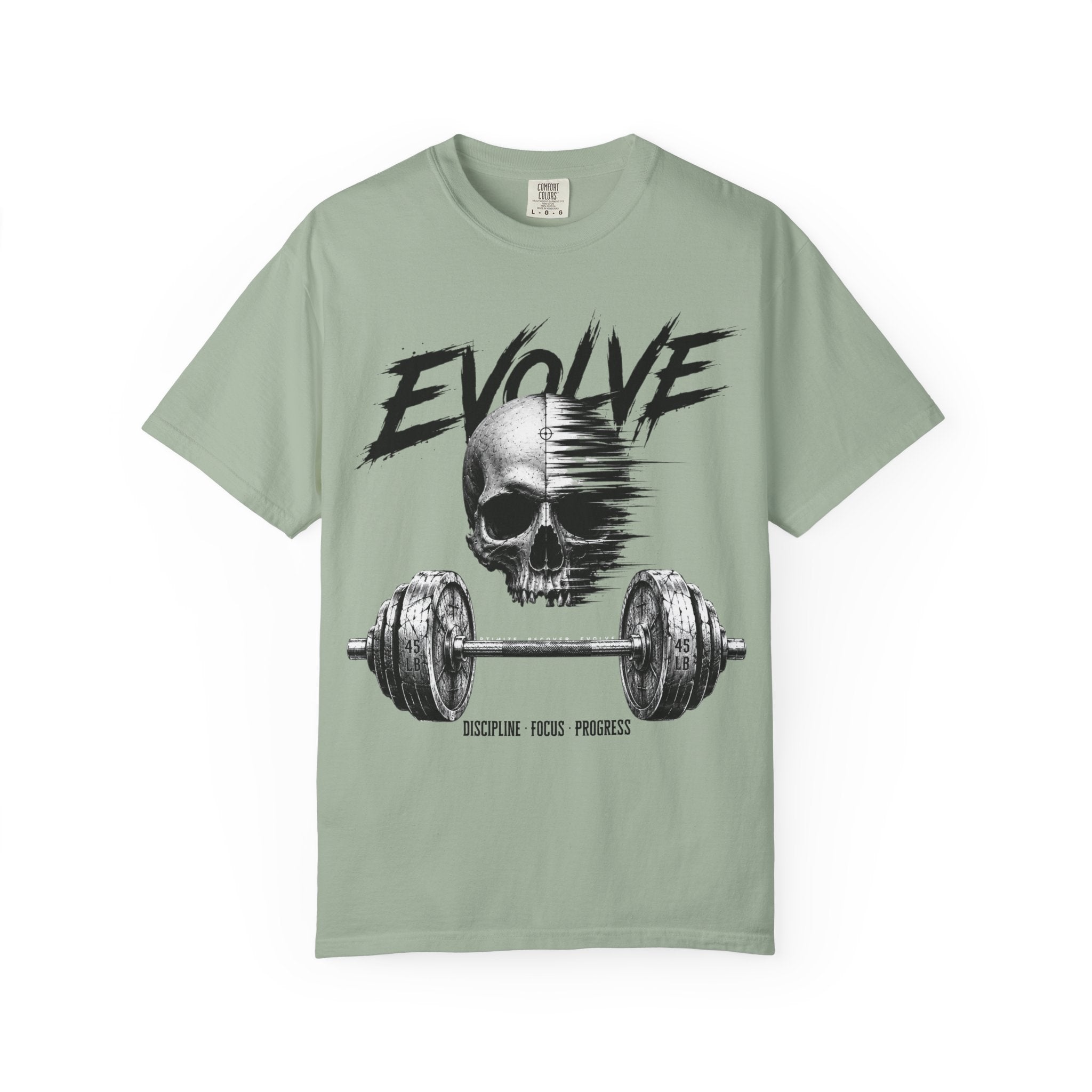 Evolve Skull Barbell T-Shirt — Fitness & Strength Gym Tee