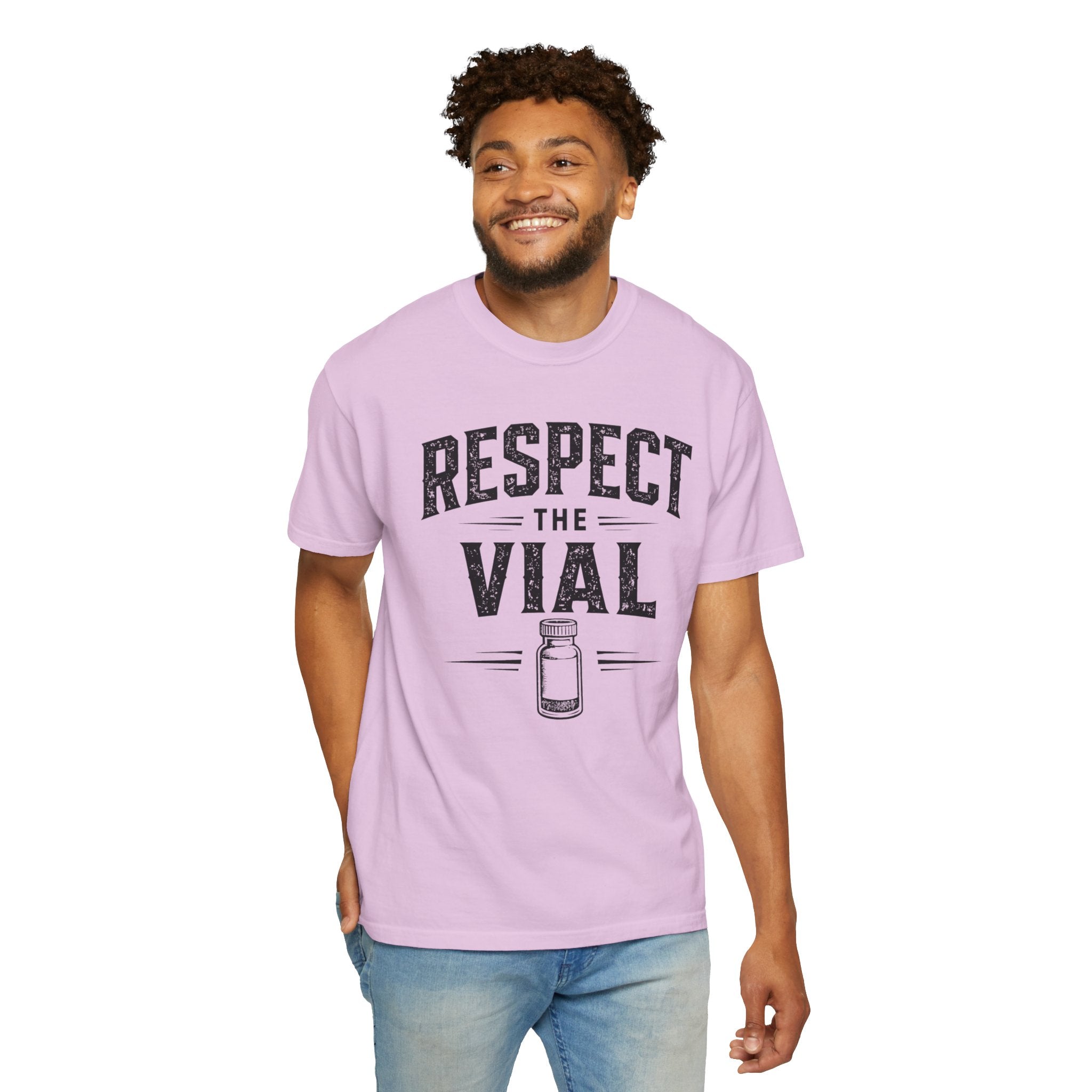 Respect the Vial T-Shirt — Vintage Medical Vaccine Humor Tee