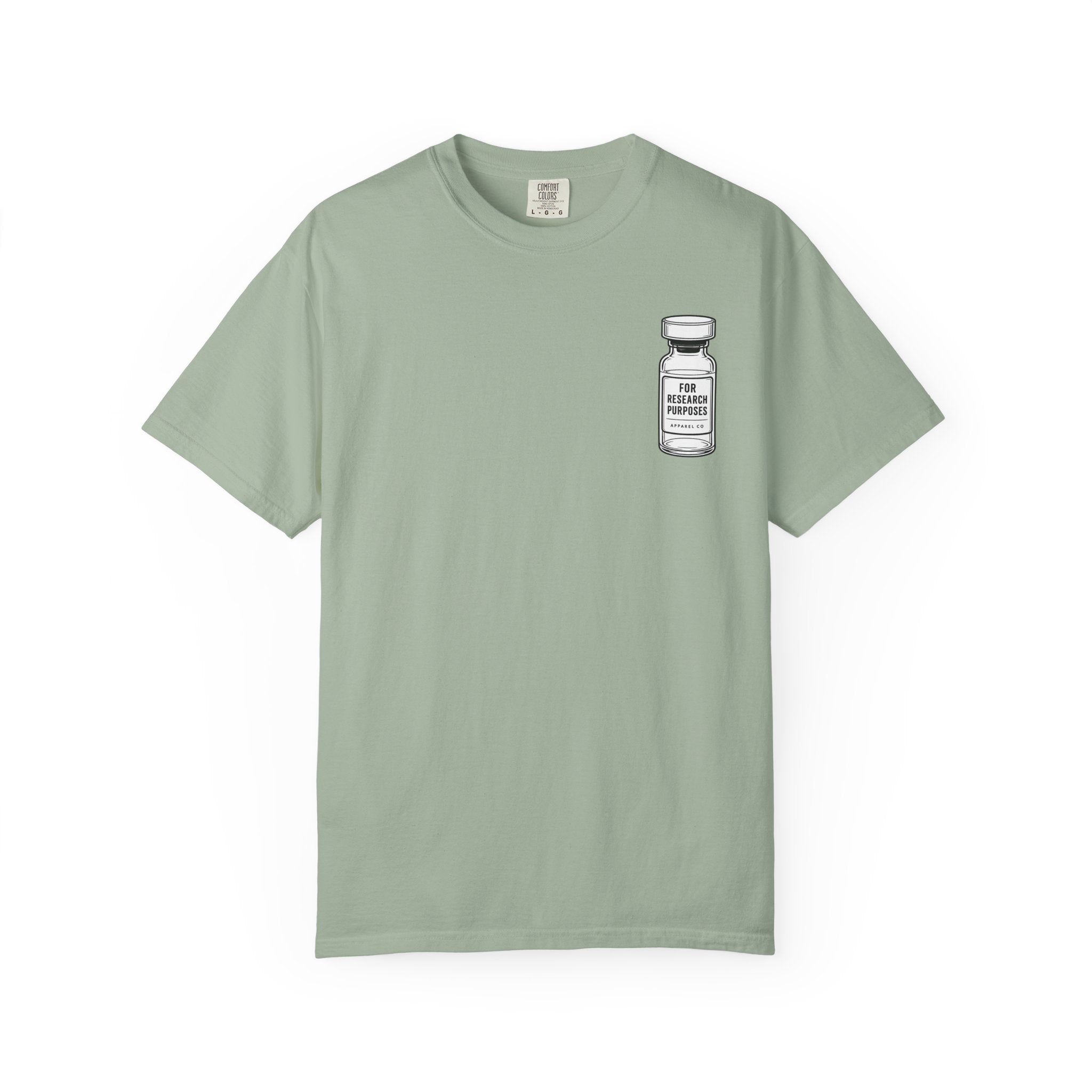 Peptides Vial Chest Pocket T-Shirt — Minimal Illustration Tee