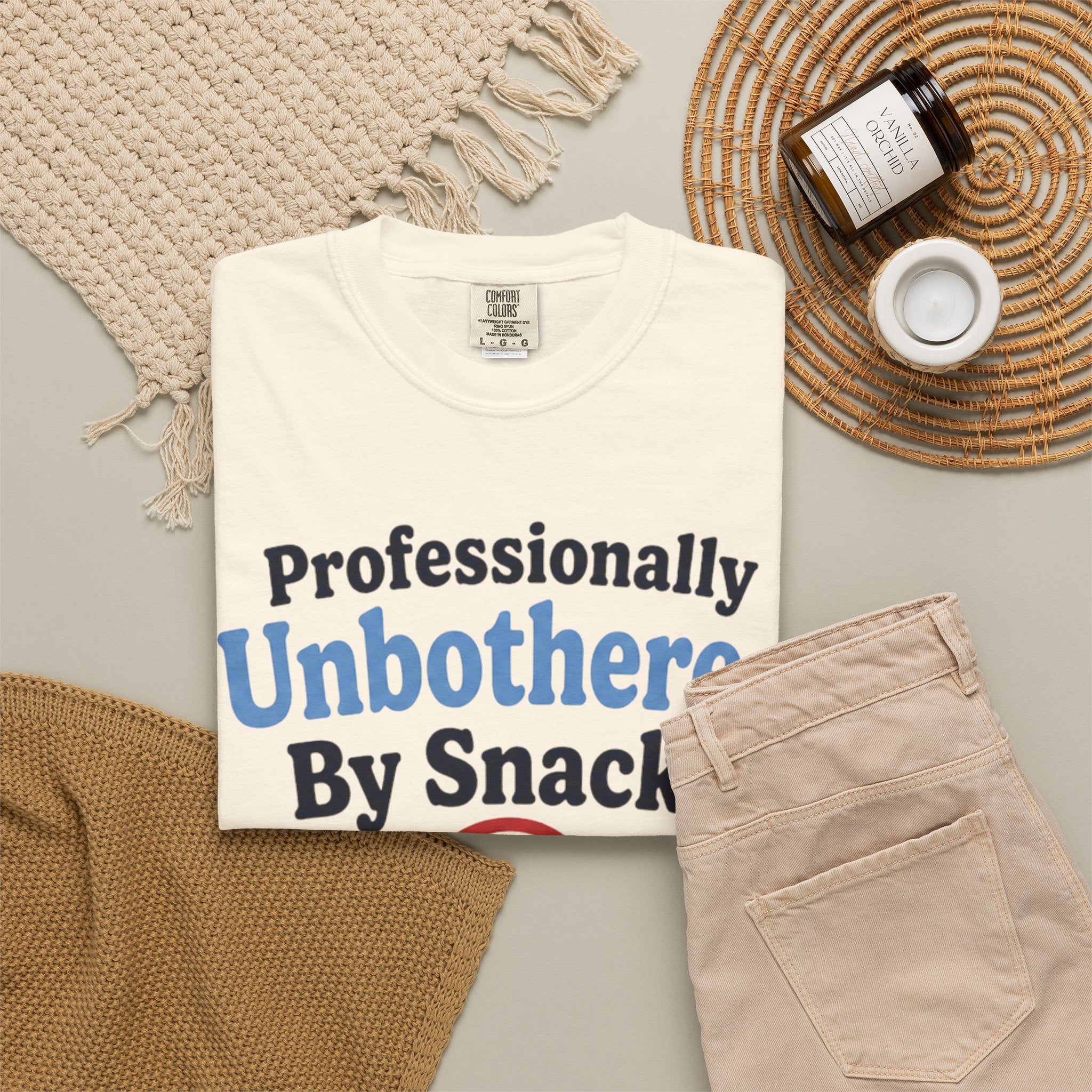 Professionally Unbothered By Snacks Funny T‑Shirt
