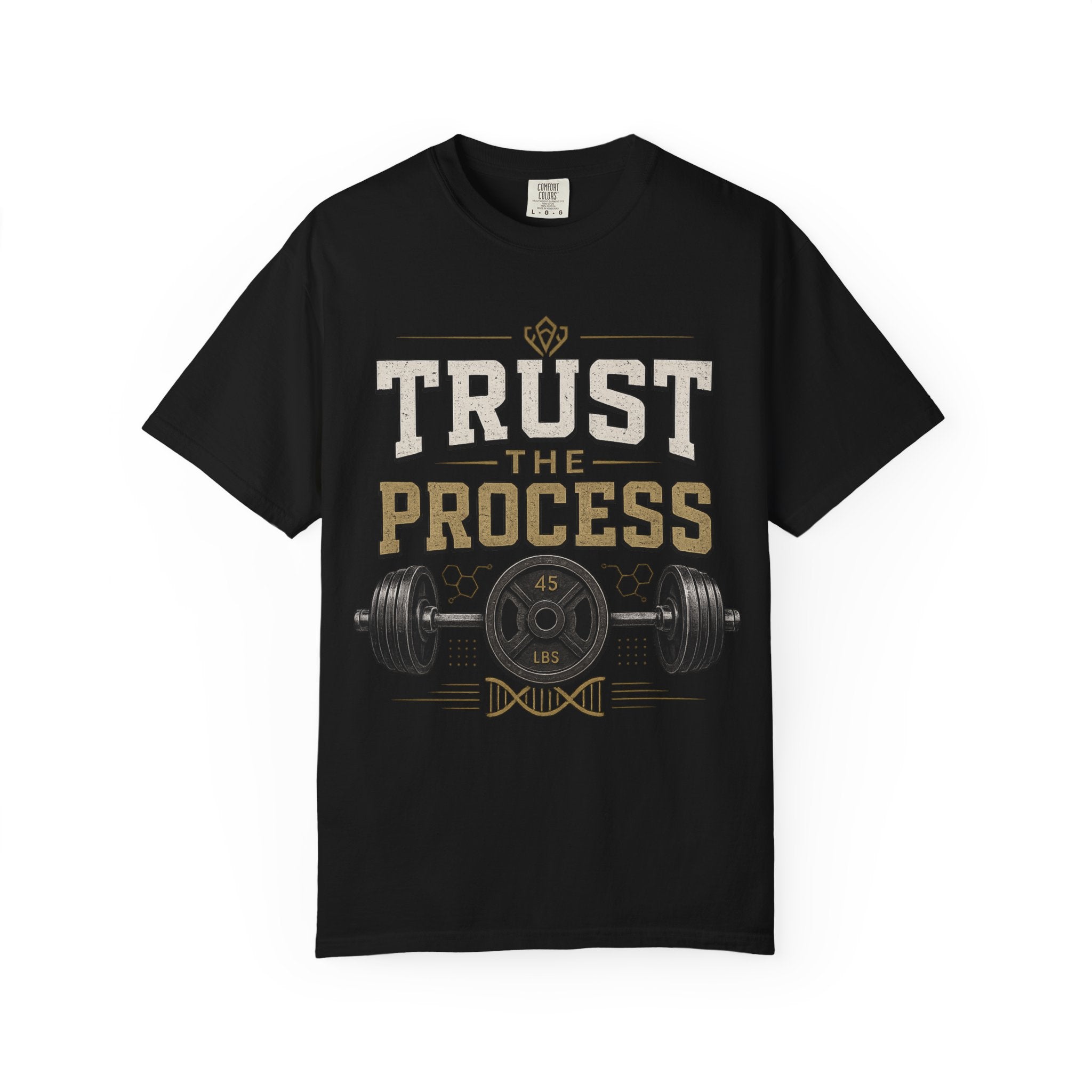 Trust The Process Barbell T-Shirt — Heavy Lifting Gym Tee