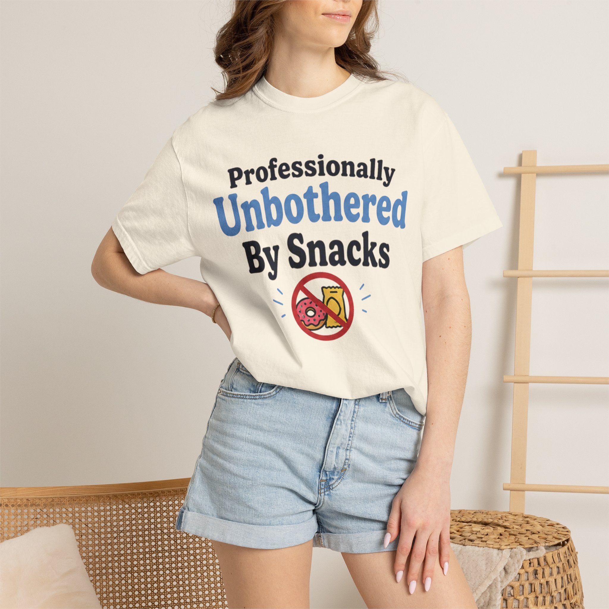 Professionally Unbothered By Snacks Funny T‑Shirt