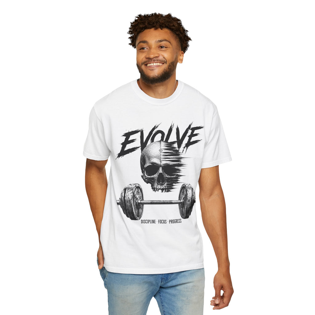 Evolve Skull Barbell T-Shirt — Fitness & Strength Gym Tee